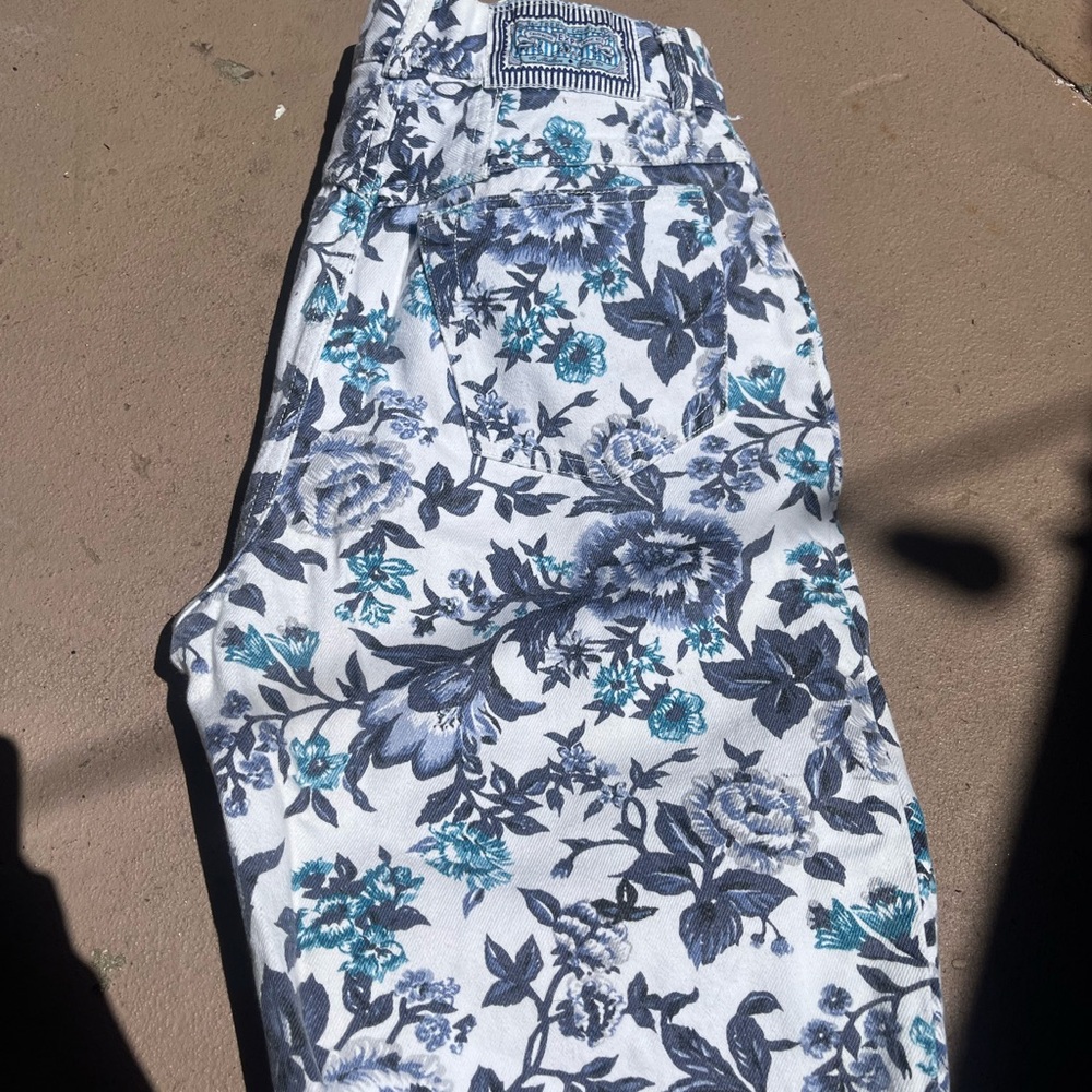 Floral Vintage Bottoms - Blue and White